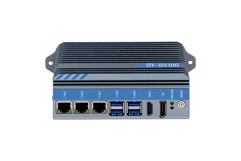 QY-B5100 industrial mini PC — close-up detail