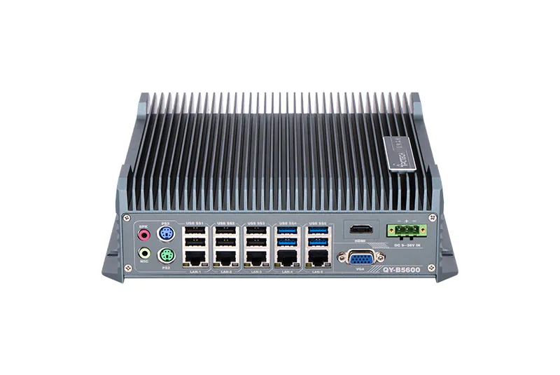 QY-B5600 industrial mini PC — close-up detail