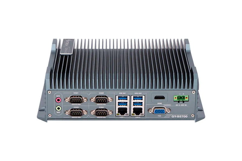 QY-B5700 industrial mini PC — close-up detail