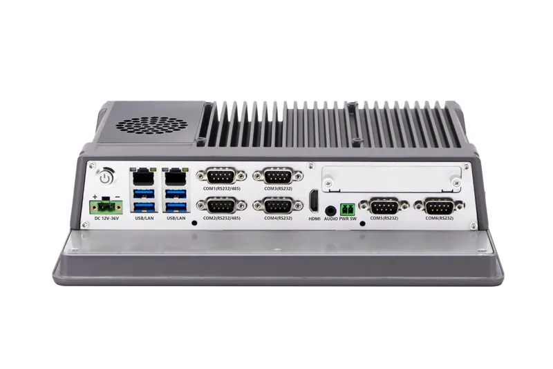 QY-P8104-DC industrial panel PC — interface and ports