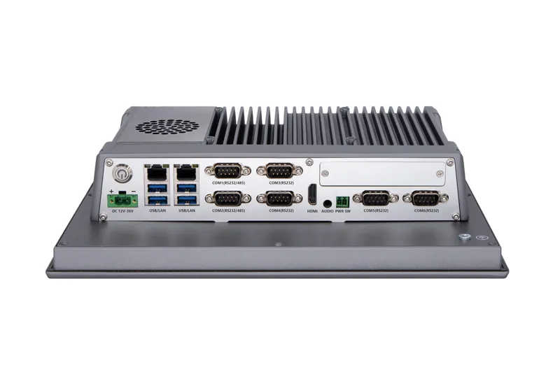 QY-P8121-DC industrial panel PC — interface and ports