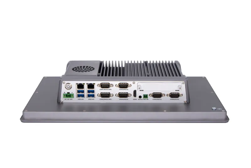 QY-P8156-DC industrial panel PC — interface and ports