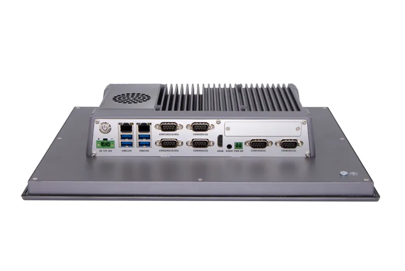 QY-P8150-DC industrial panel PC — interface and ports