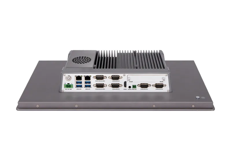 QY-P8173-DC industrial panel PC — interface and ports